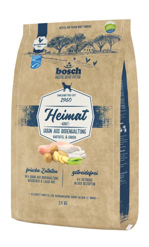 bosch Heimat Adult frisches Huhn 2,4 Kilogramm Hundetrockenfutter Expressversand