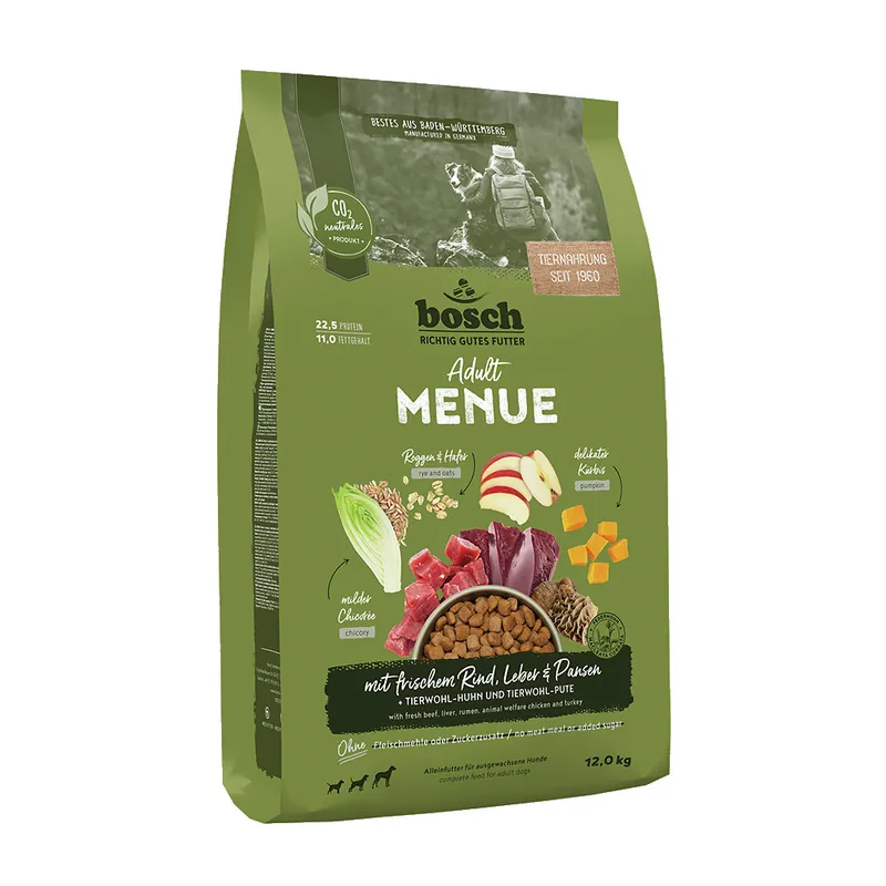 BOSCH MENUE Adult Rind+Leber + Pansen 12 kg Schneller Versand