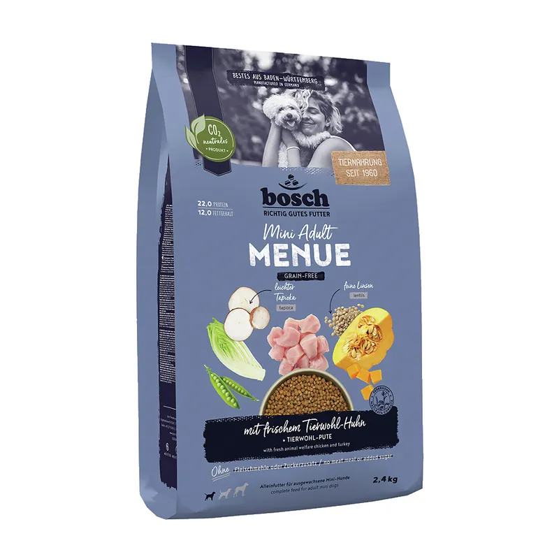 Direkt Vom Hersteller BOSCH MENUE Mini Adult Huhn getreidefrei 2,4 kg