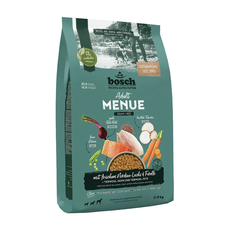 BOSCH MENUE Adult Lachs+Forelle getreidefrei 2,4 kg Must-Have