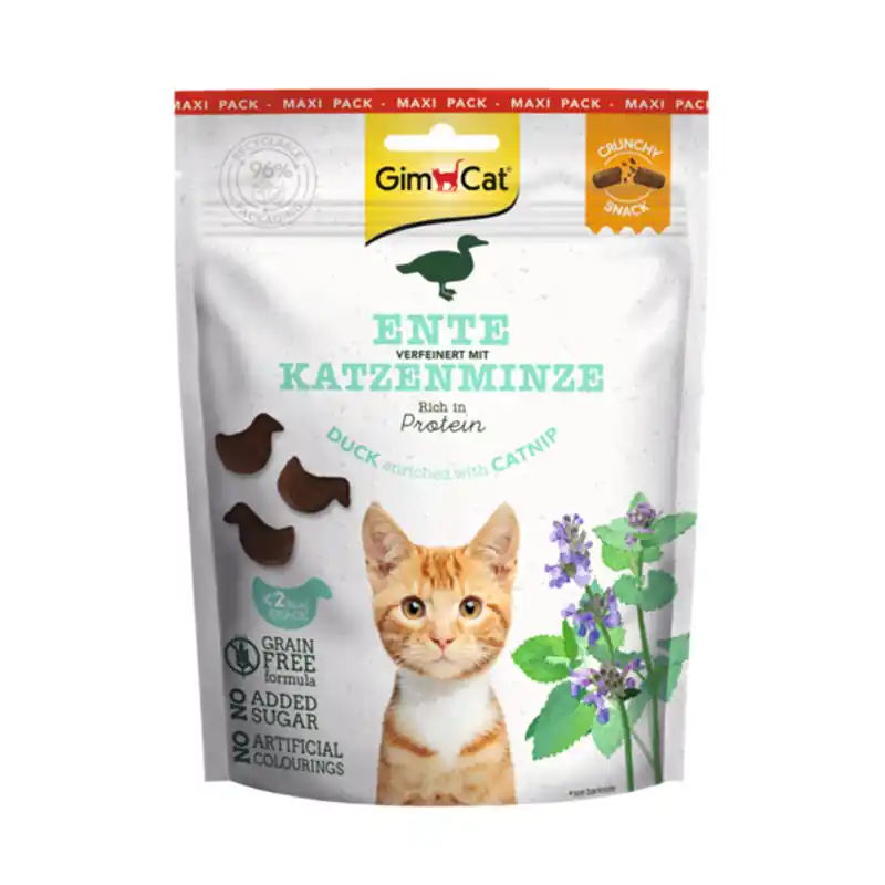 Rabatt GimCat Crunchy Snacks Ente & Katzenminze 140 g