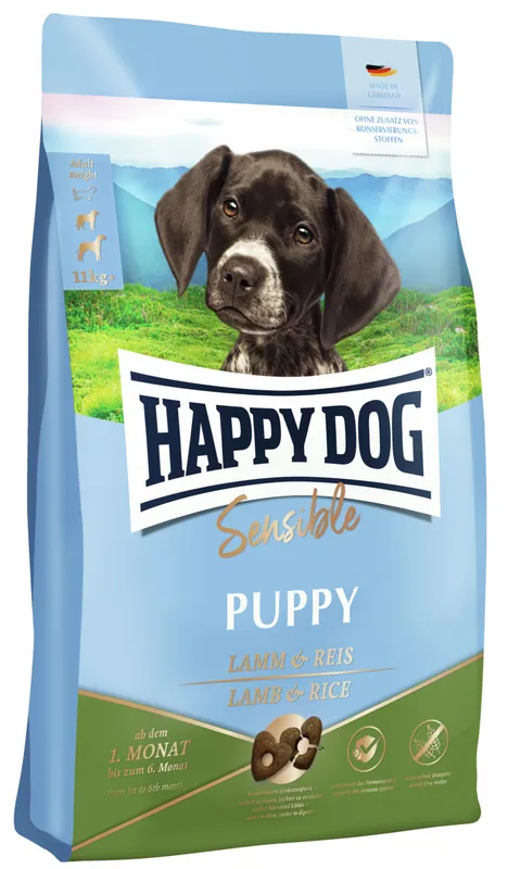 Bestpreis HAPPY DOG Sensible Puppy Lamm & Reis 4 Kilogramm Hundetrockenfutter