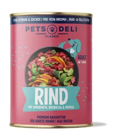 Online Kaufen Pets Deli Rind/Brokkoli 800 Gramm Hundenassfutter