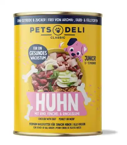 Top-Angebot Pets Deli Junior Huhn/Fenchel 400 Gramm Hundenassfutter