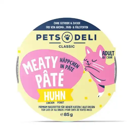 Abverkauf Pets Deli Paté Huhn 85 Gramm Katzennassfutter