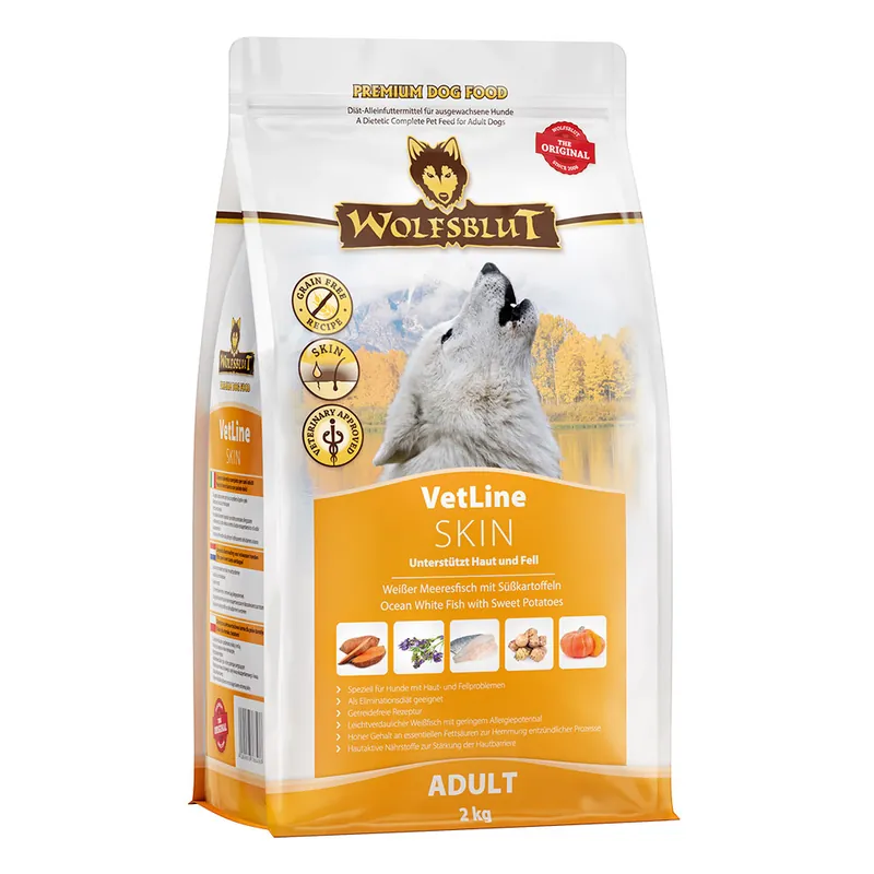Sparpaket 2 x 2 kg Wolfsblut VetLine Skin Hunde Trockenfutter Expressversand