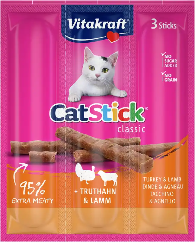 Schneller Versand Vitakraft Cat Stick Mini Truthahn/Lamm 3 Stück