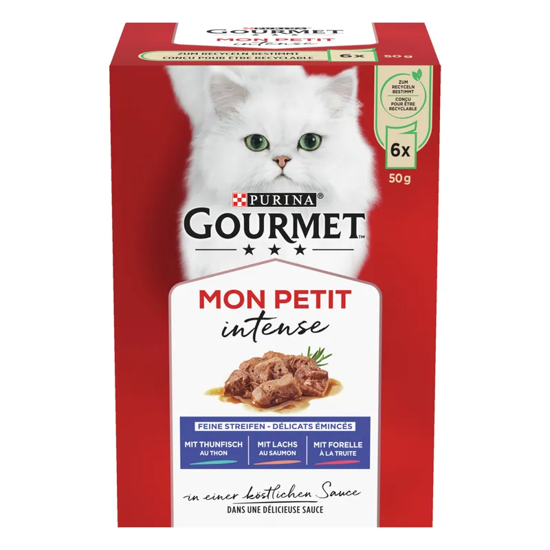 Neu Gourmet Mon Petit Katzenfutter Fisch 6 x 50g Multipack