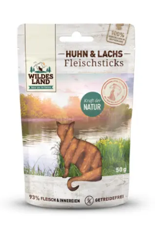 WILDES LAND Kitten Filet Sticks Huhn Lachs 50 g Preisknaller