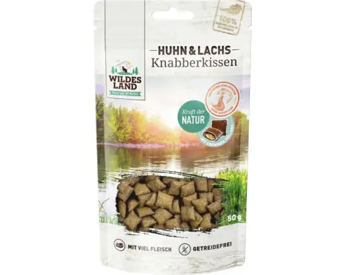 Angebot WILDES LAND Knabberkissen Huhn+Lachs 50 g