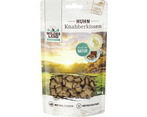 Mega-Angebot WILDES LAND Knabberkissen Huhn 50 g