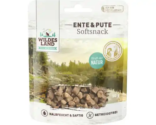Geprüft WILDES LAND Snack Soft Ente+Pute 50 g