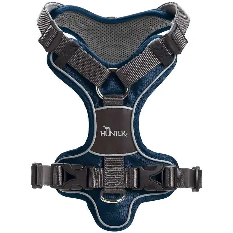 HUNTER Geschirr Divo 79-107 cm L-XL hellblau/grau Echt
