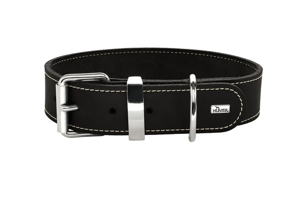 Solange Der Vorrat Reicht HUNTER Halsband Aalborg Special S-M 50 Leder schwarz