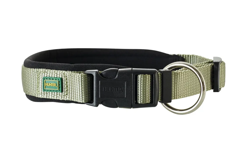 Ausverkauf HUNTER Halsband Neopren Vario Plus XS-S 1,5 cm 28-30 cm olive/schwarz