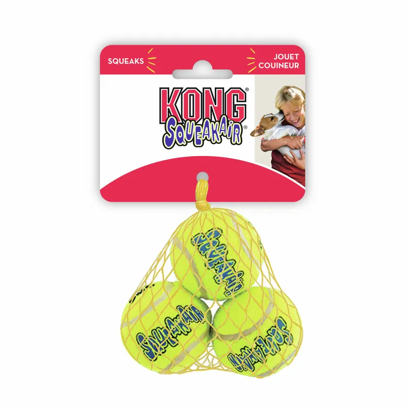 KONG Air Squeaker Tennisbälle S (3 Stück) Hundespielzeug Kracherpreis