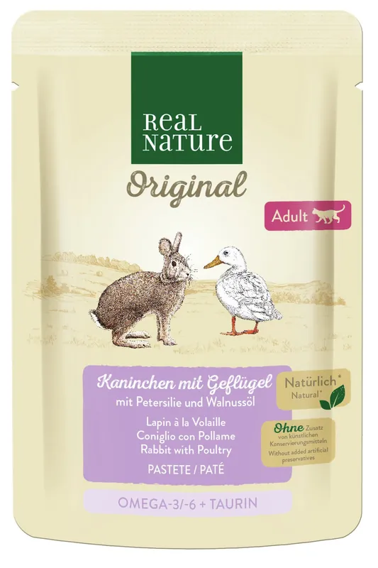 Angebot REAL NATURE Adult Paté Kaninchen und Ente 85 g