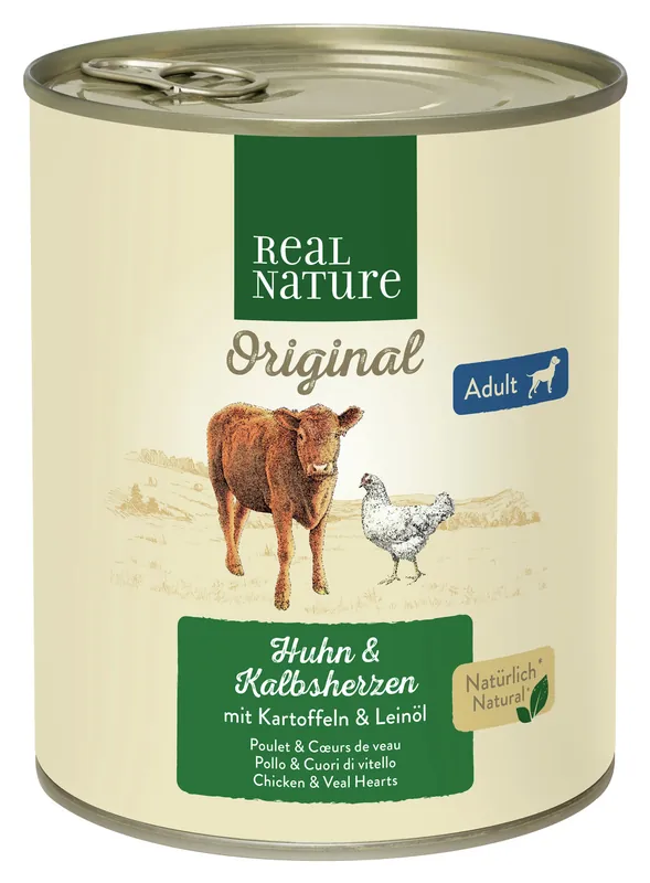 REAL NATURE Adult Kalbsherz 800 g Neu