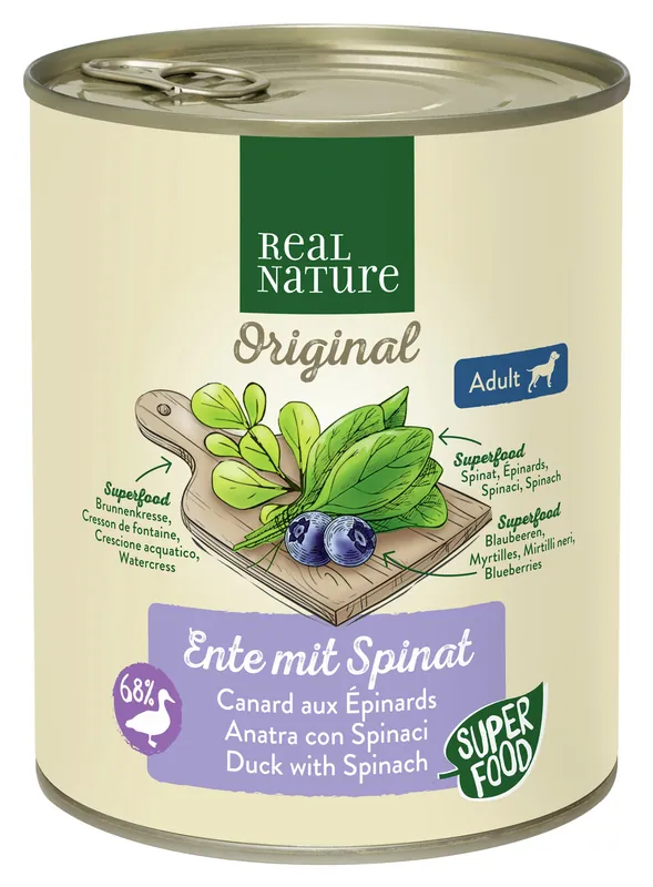 REAL NATURE Adult Ente mit Spinat 800 g Sonderangebot