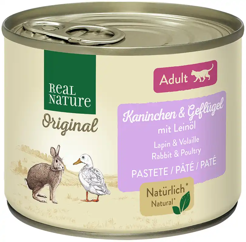 Jetzt Kaufen REAL NATURE Katze Adult Wildkaninchen und Geflügel 200 g