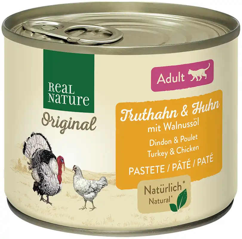 Schneller Versand REAL NATURE Katze Adult Truthahn und Huhn 200 g