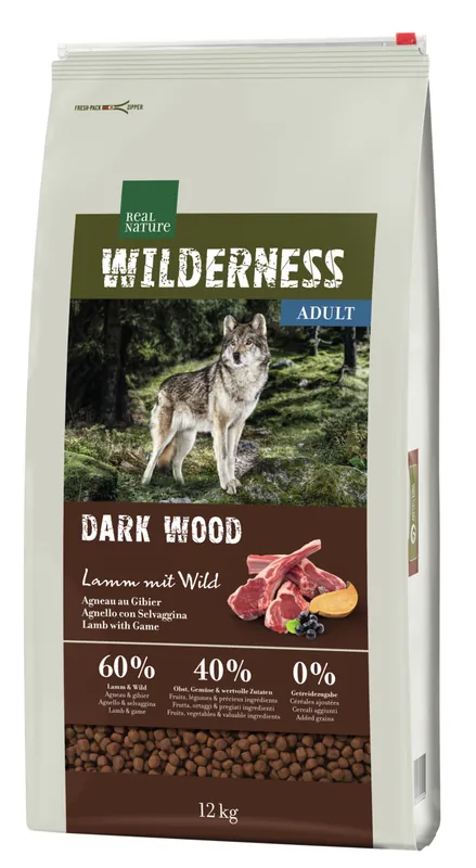 Preiswert REAL NATURE WILDERNESS Dark Wood Wild und Lamm 12 kg