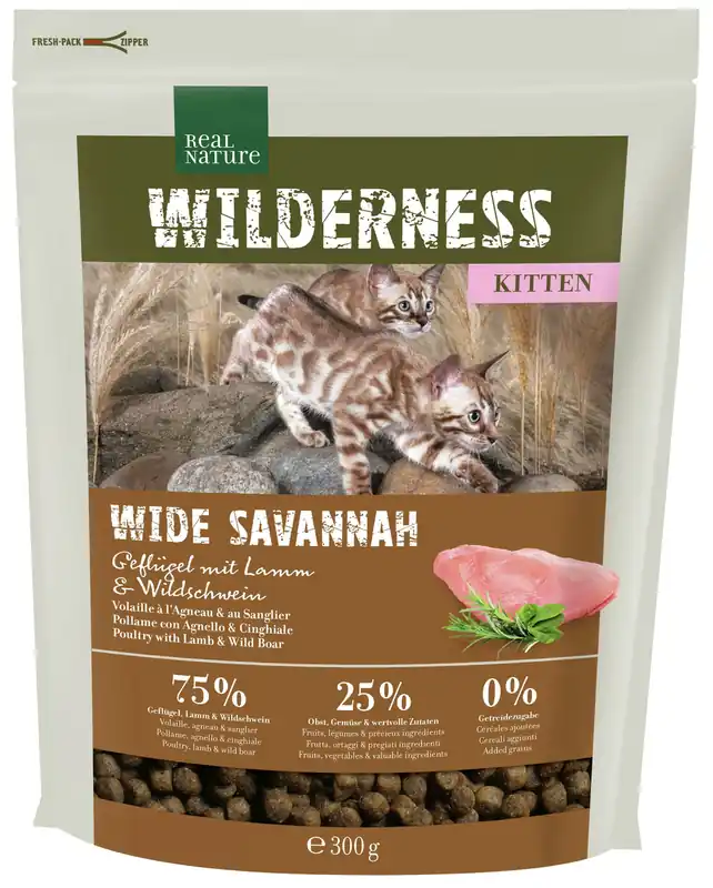 Direkt Vom Hersteller REAL NATURE WILDERNESS Kitten Wide Savannah 300 g