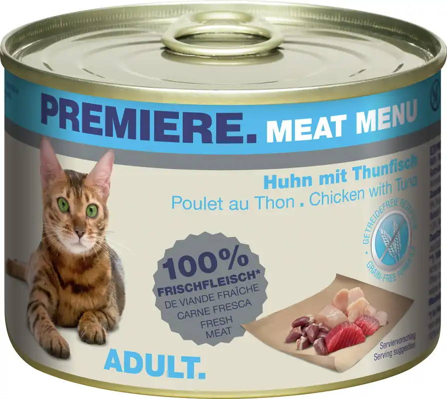 Neue Kollektion PREMIERE Meat Menu Adult Huhn undThunfisch 200 g