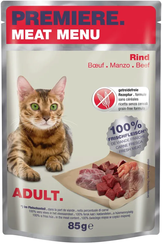 Sichere Zahlung PREMIERE Meat Menu Adult Rind 85 g