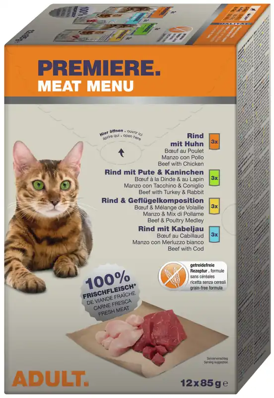 PREMIERE Meat Menu Adult Mix Multipack 12 x 85 g Sofort Bestellen