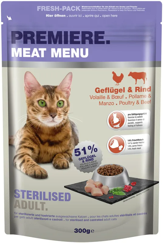 Abverkauf PREMIERE Sterilised Geflügel/Rind 300 g