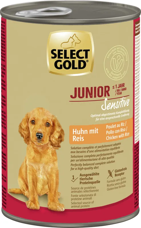 Sonderaktion Select Gold Sensitive Hund Junior Huhn/Reis 400 g