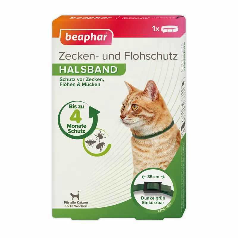 Preisreduziert beaphar Zecken- und Flohschutz Halsband Katze 35 cm