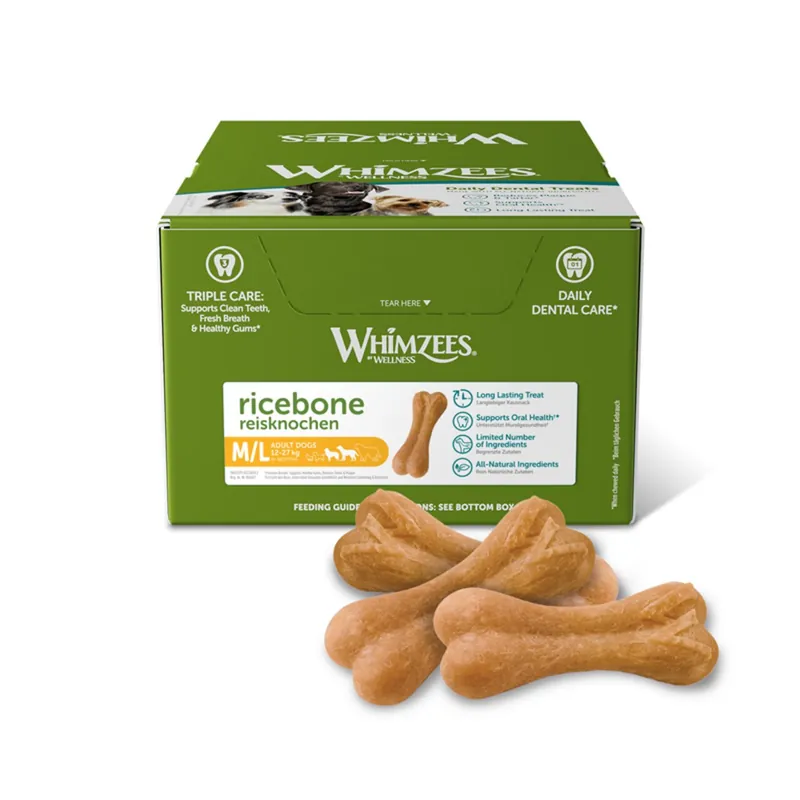 Beliebt Whimzees Reisknochen 4,5 x 10,5 x 1,5 cm 60 g