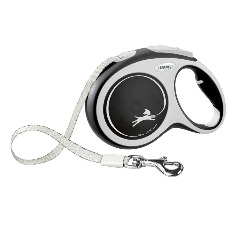 Knallerangebot Flexi New COMFORT Gurt L 8 Meter schwarz Roll-Leine für Hunde