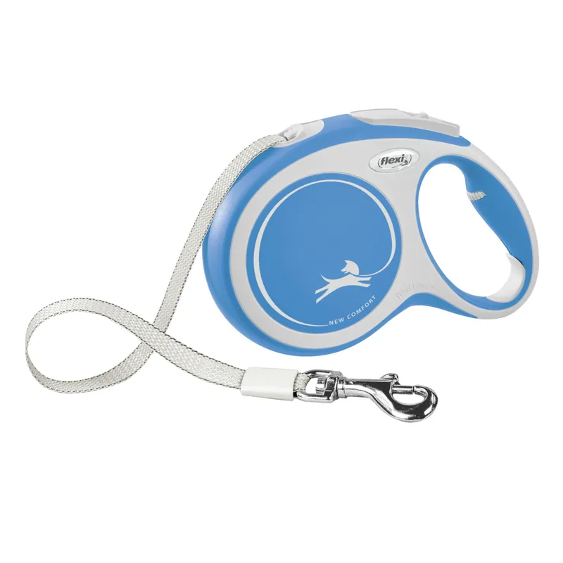 Sale Flexi New COMFORT Gurt L 8 Meter blau Roll-Leine für Hunde