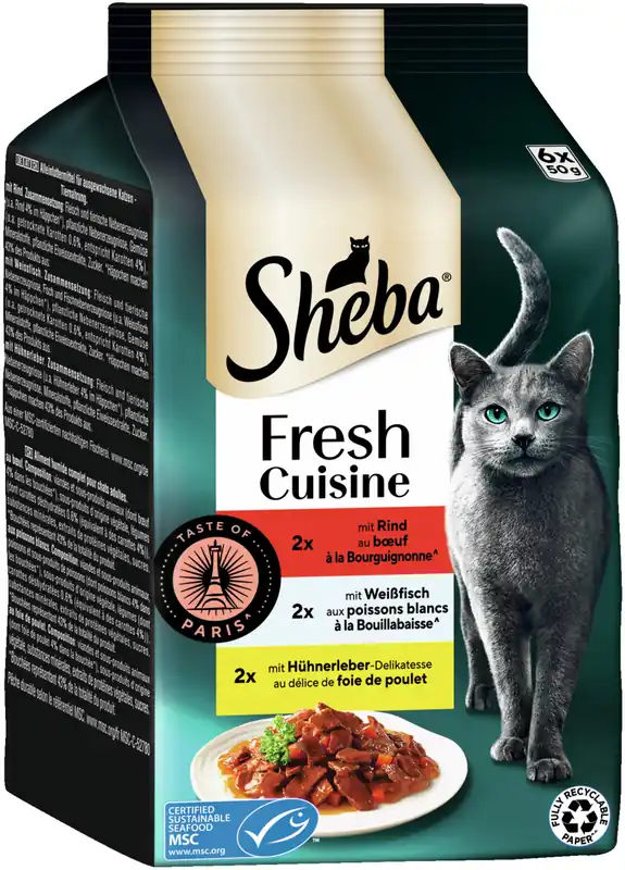 Abverkauf Sheba Fresh Cuisin Taste of Paris Rind 6 x 50 g