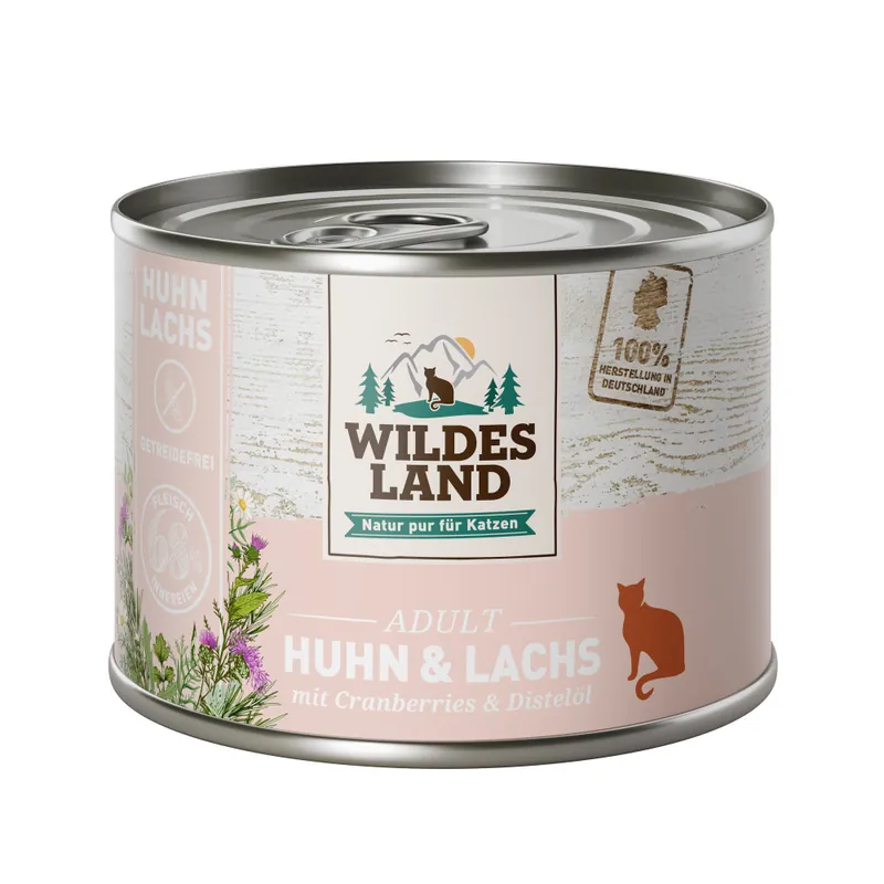 Jetzt Bestellen WILDES LAND Katze Huhn & Lachs 200 g