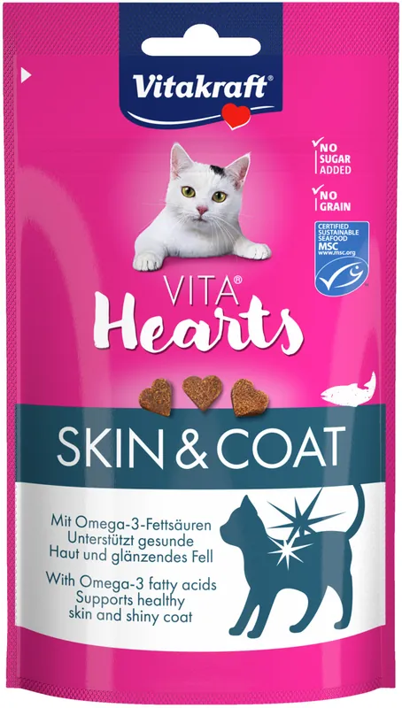 Markenware Vitakraft Hearts Skin & Coat Fish 40 g