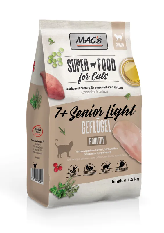 Bestpreis MAC's Cat 7+ Senior/Light 1,5kg Katzentrockenfutter