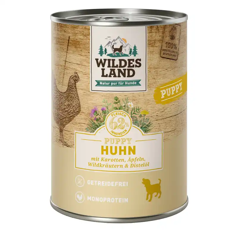 WILDES LAND Puppy Huhn & Karotte 400 g Super-Preis