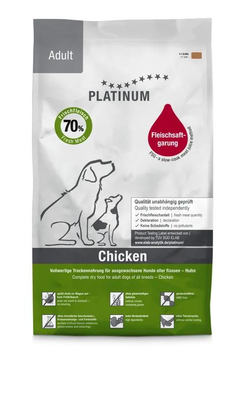 Sparpaket 3 x 5 kg PLATINUM Adult Chicken Online Kaufen
