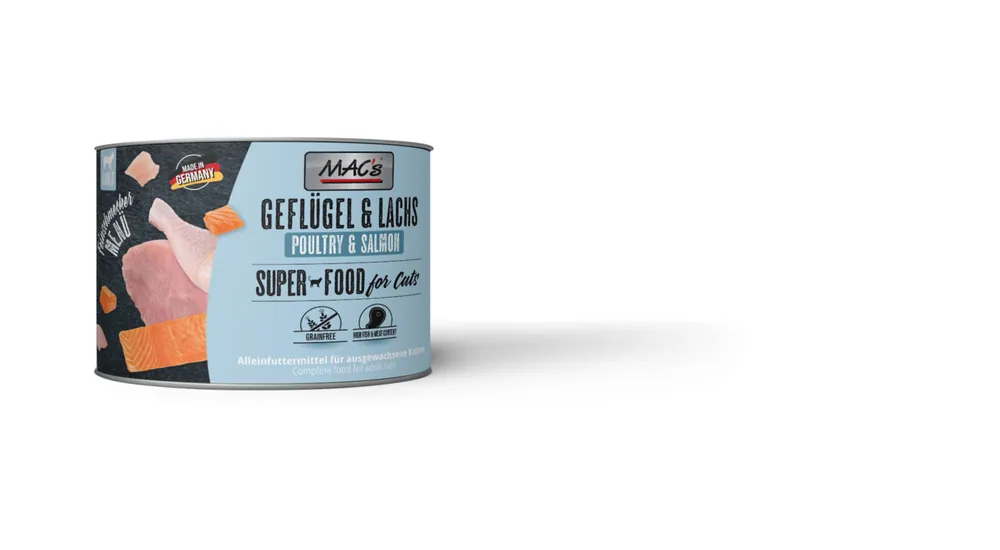 Schneller Versand MAC's Cat Feinschmecker Geflügel & Lachs getreidefrei 200 g