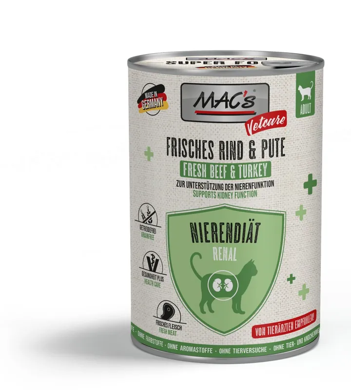 MAC's Cat Vetcare Nierendiät Rind & Pute 400 g Beliebt