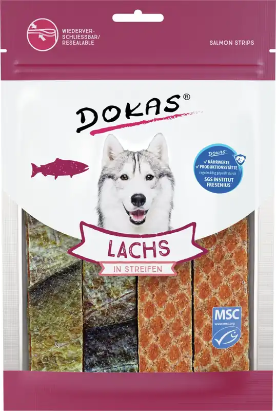 Zertifiziert DOKAS Lachs in Streifen 100 g