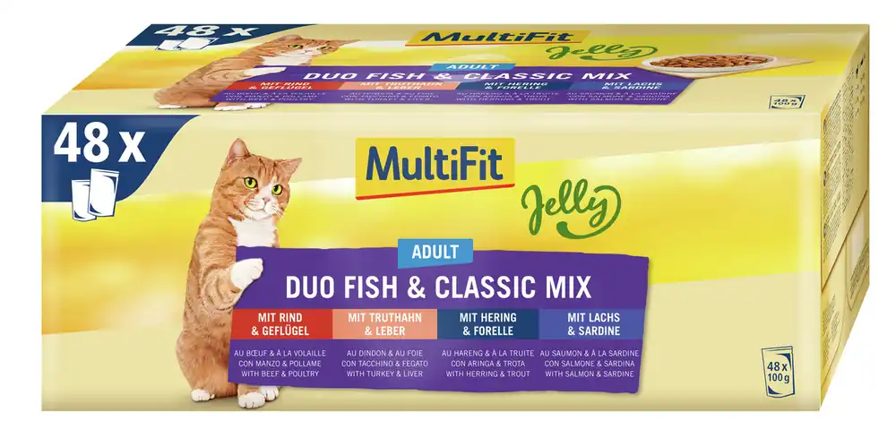Angebot MultiFit Adult Jelly Duo Fish Classic 48 x 100 g