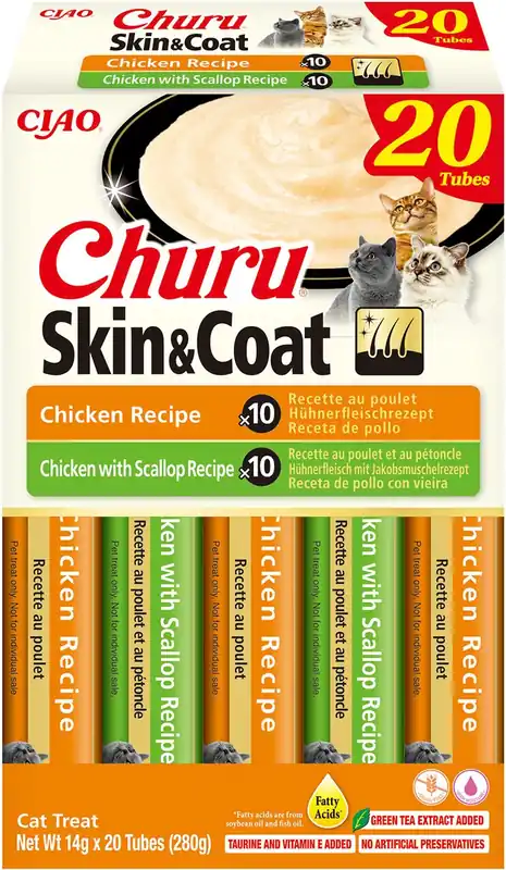 Neu Im Sortiment CIAO Churu Skin & Coat Chicken Variety 20x14 g