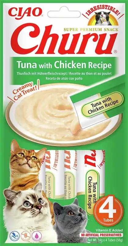 Solange Der Vorrat Reicht CIAO Churu Tuna with Chicken Recipe 56 g