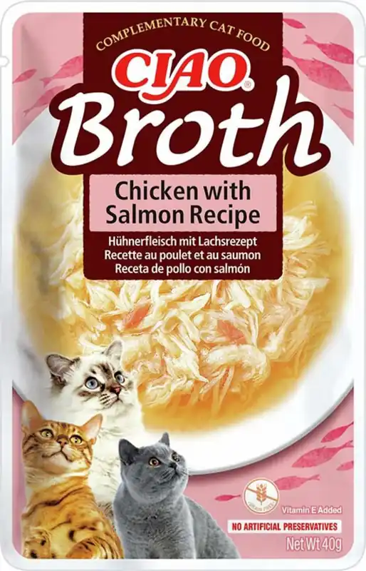 CIAO Broth Chicken with Salmon Recipe 40g Letzte Chance