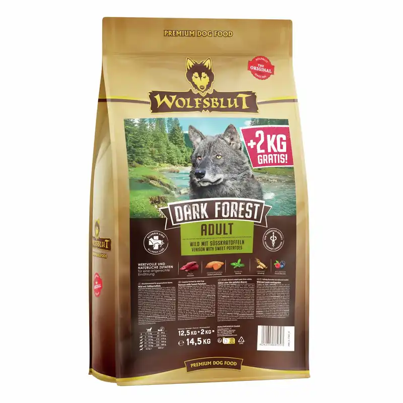 Preiswert WOLFSBLUT Dark Forest Adult Wild/Süßkartoffel 14,5 kg